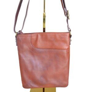 Margot New York Brown Small Leather Rectangle Crossbody Satchel Bag Fall Boho
